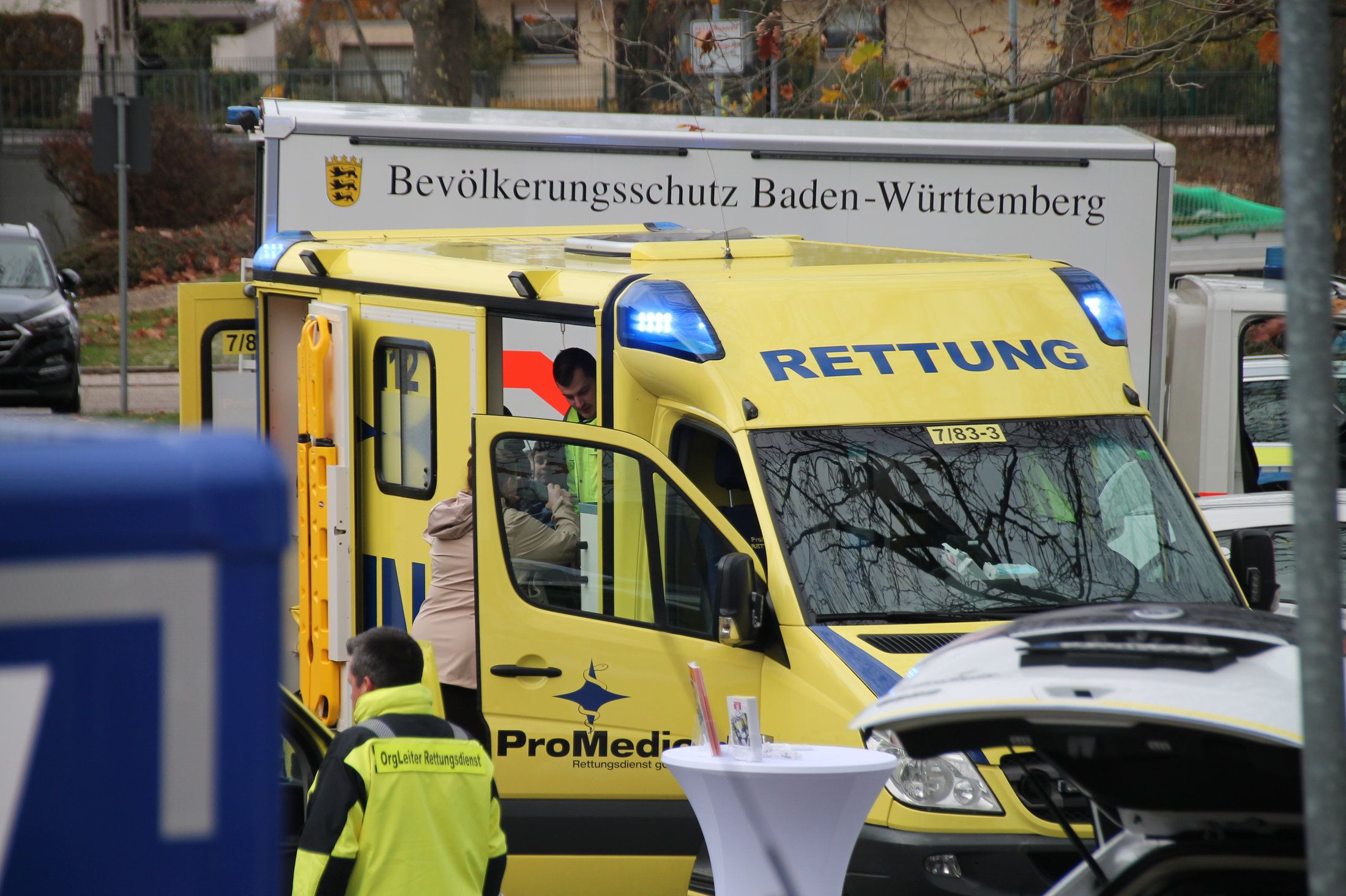 ProMedic-Rettungswagen bei einer Veranstaltung zum Bevölkerungsschutz Baden-Württemberg